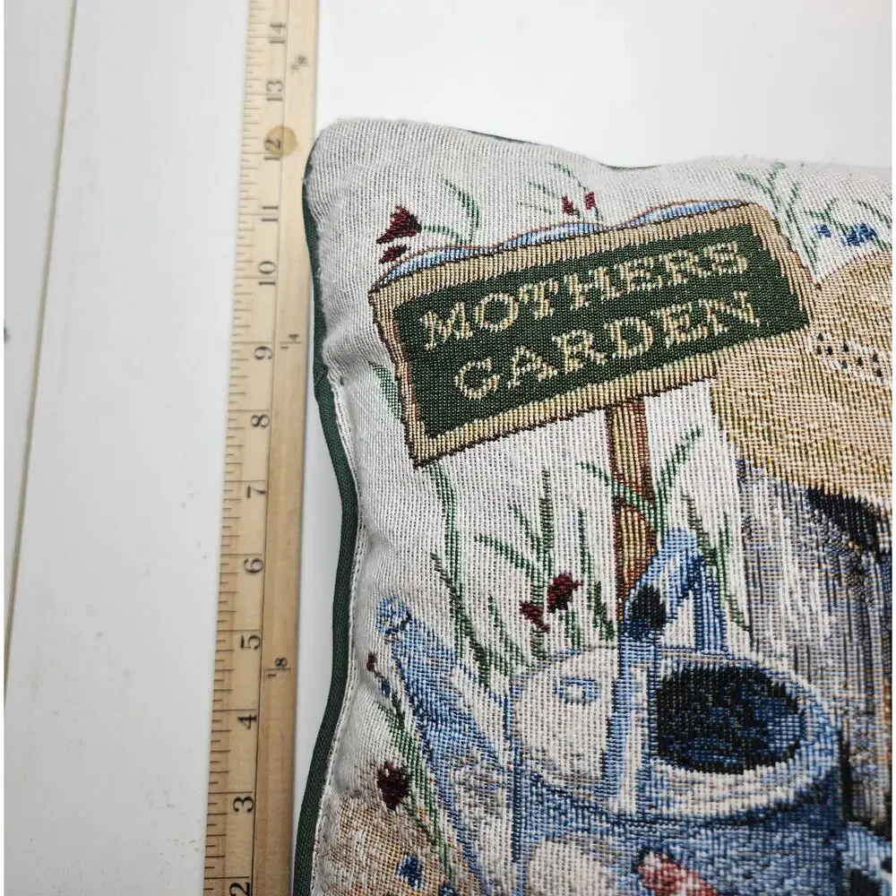 Mother's Garden Throw Tapestry Pillow cottage core country prairie 17x12